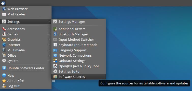 Finding Software Sources in the Applications Menu