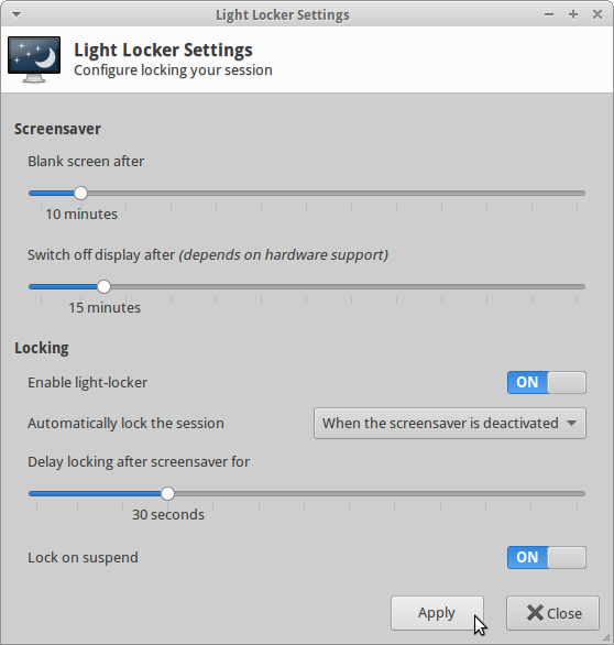 A simple configuration utility to complement Light Locker.
