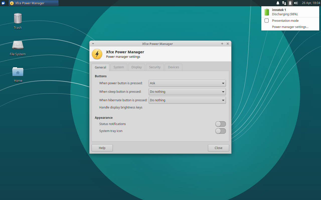 Xfce Power Manager