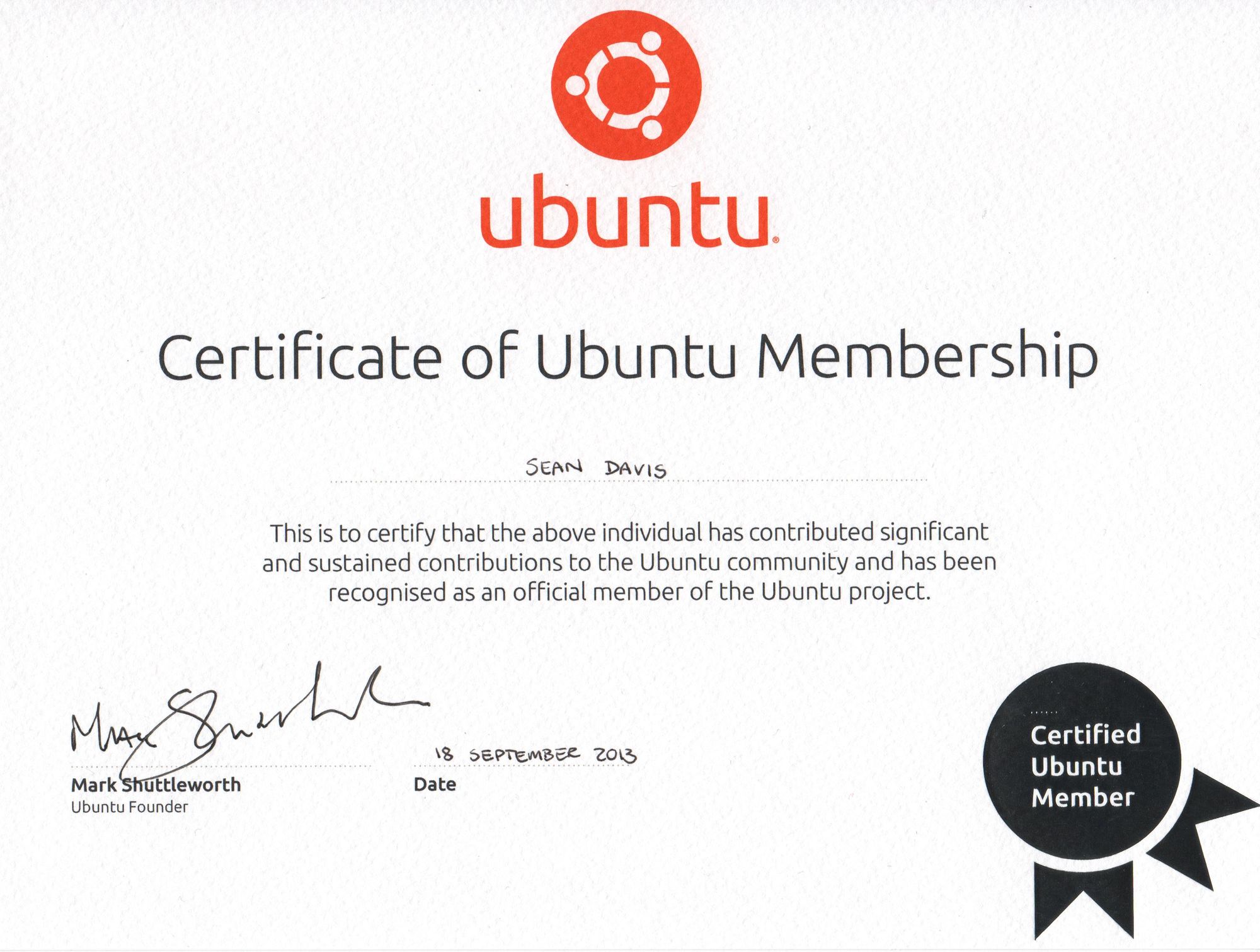 Officially an Ubuntu Member