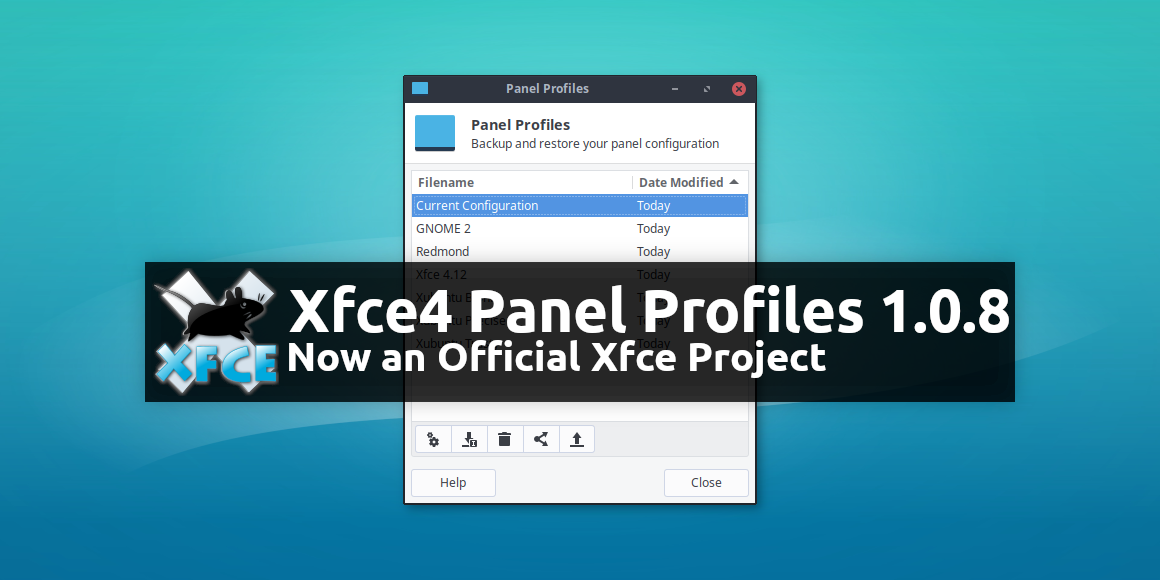Xfce4 Panel Profiles (Formerly Xfpanel Switch) 1.0.8 Released