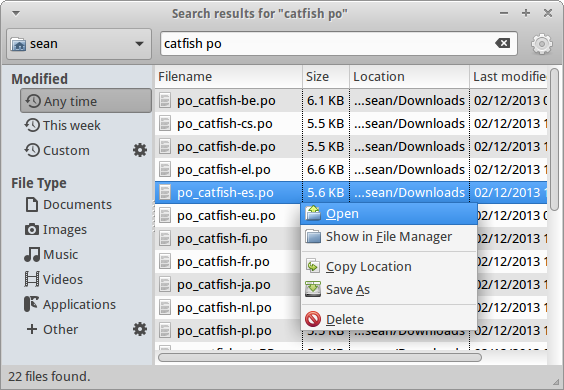 Catfish 0.6 Features & Translations